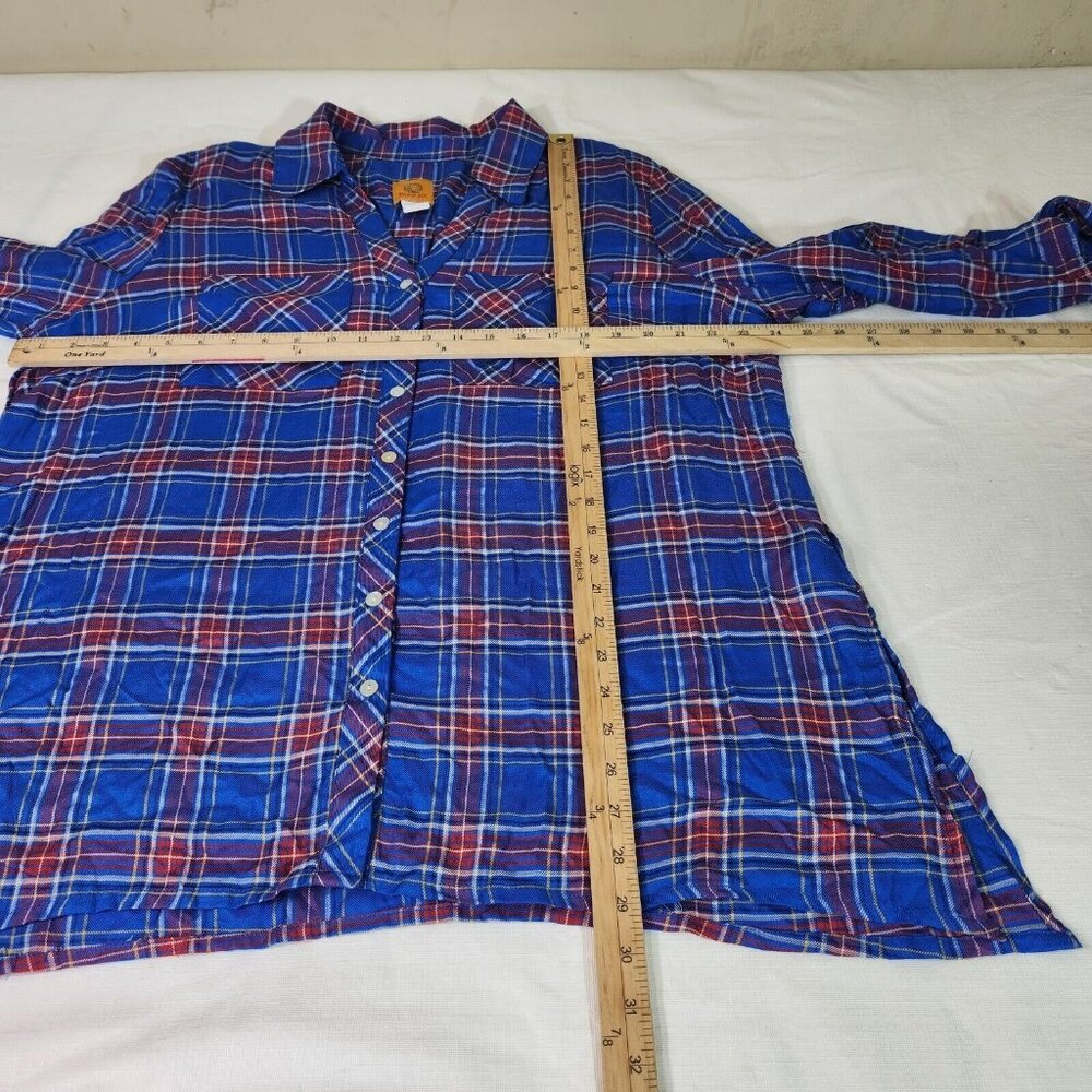 Ruby Rd Lapis Multi Long Relaxed A Line Soft Button Up Top Shirt Size XL (11) - Picture 6 of 11